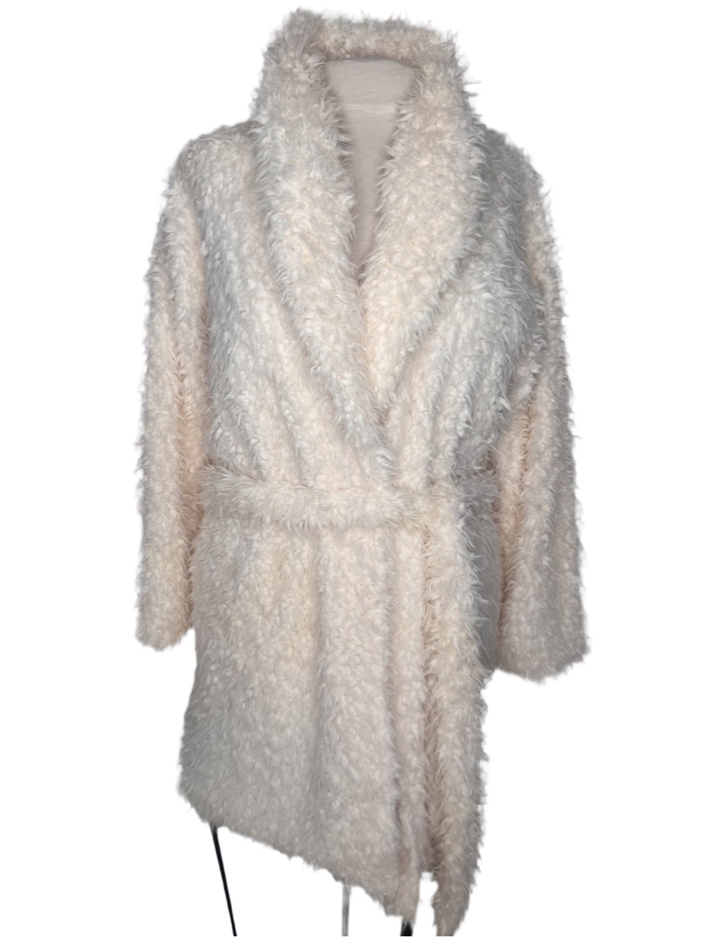 💕 2/$25 Faux-Fur Robe Coat in Cream XL